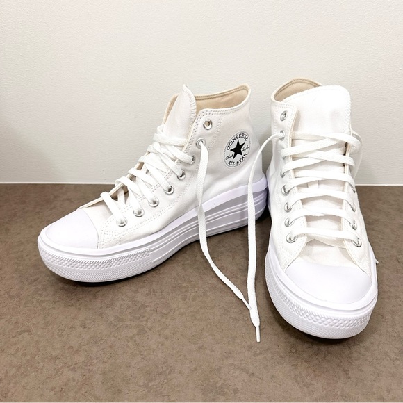 Converse Chuck Taylor All Star Move High Top Sneaker White Platform Woman’s 10 - Picture 8 of 14